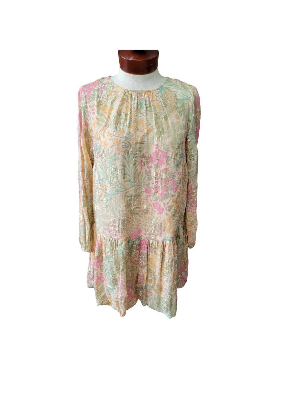 Loft Size Medium Floral Drop Waist Dress Lightweight Romantic Whimsical